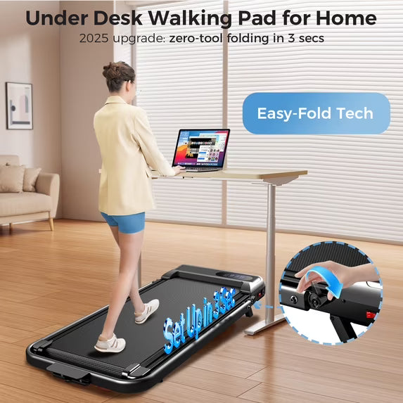 Foldable Walking Pad Treadmill Compact Flat