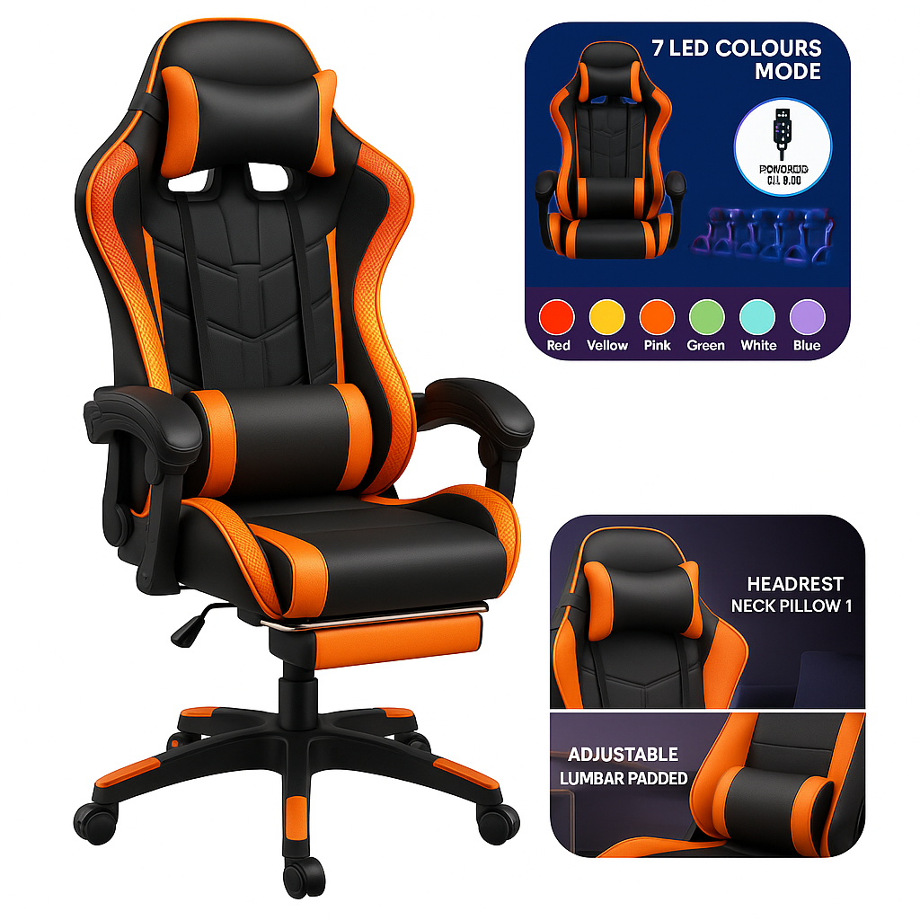 Gaming Chair with Speaker and RGB LED - Racing Chair Office Chair