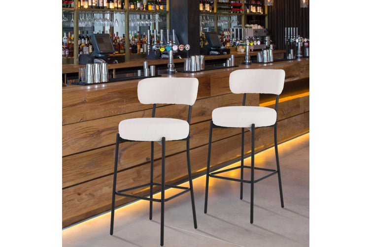 Set of 2 Bar Stools Counter Bar Stool