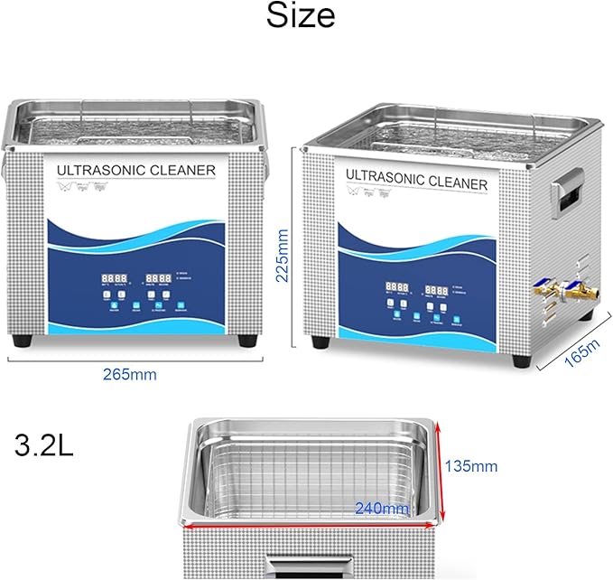 3.2L Heated Ultrasonic Cleaner for Jewelley
