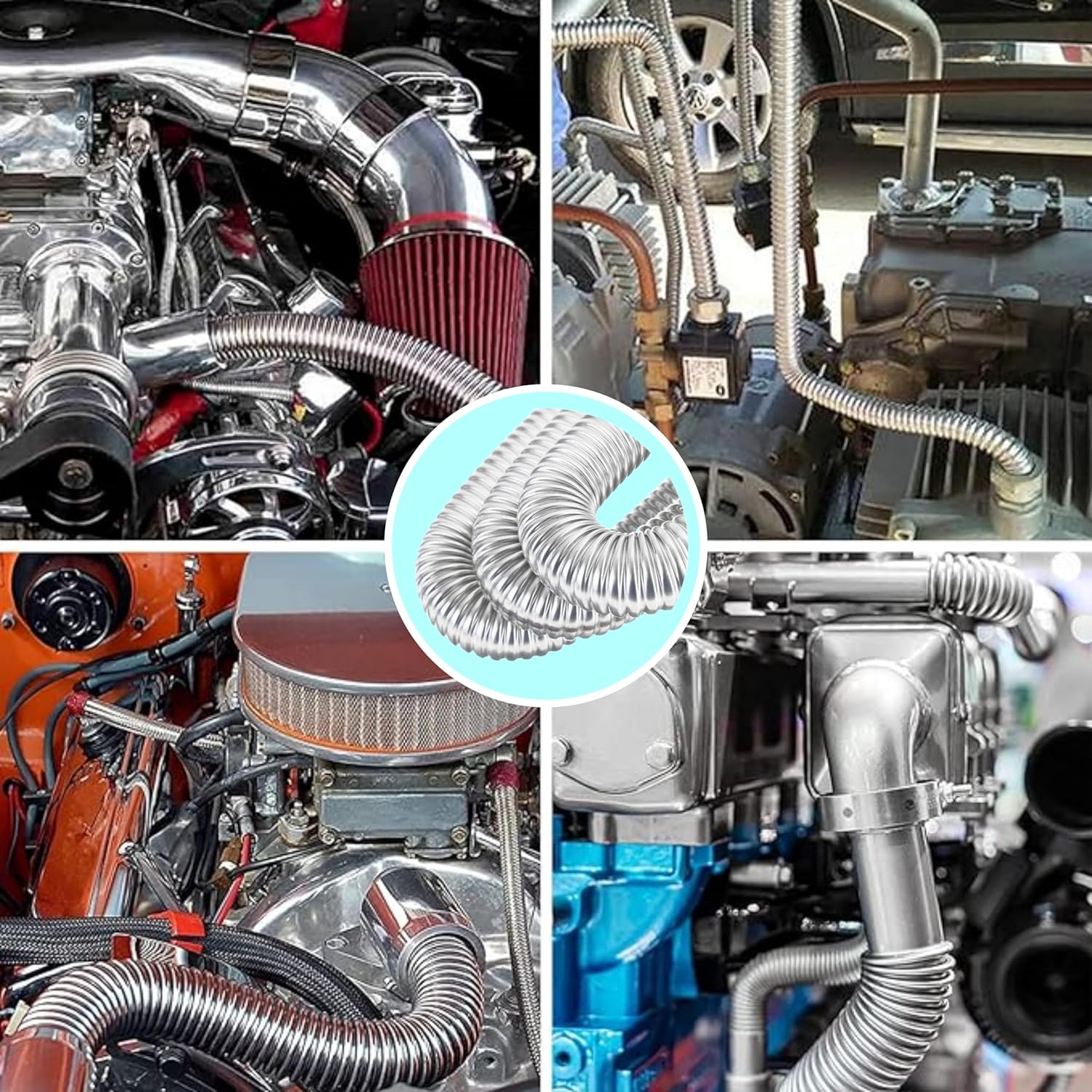100cm Air Diesel Parking Heater Stainless Steel Exhaust Pipe Tube Gas