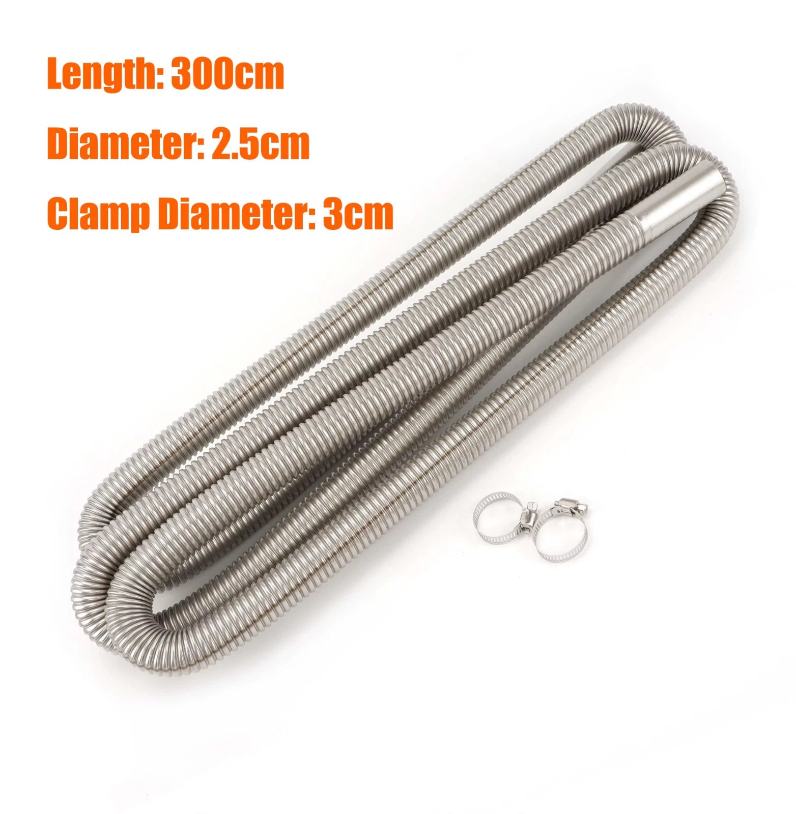 300cm Air Diesel Parking Heater Stainless Steel Exhaust Pipe Tube Gas