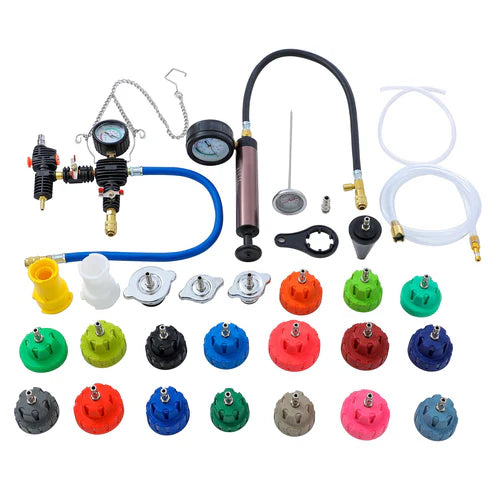 34pcs Radiator Pump Cooling System Pressure Tester Vacuum Purge Kit