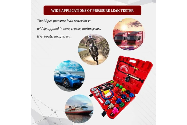 34pcs Radiator Pump Cooling System Pressure Tester Vacuum Purge Kit