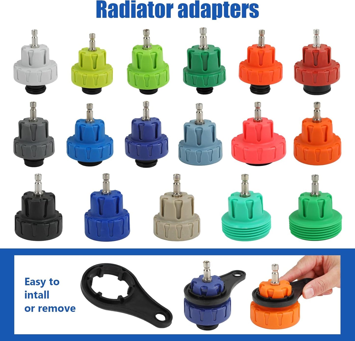 34pcs Radiator Pump Cooling System Pressure Tester Vacuum Purge Kit