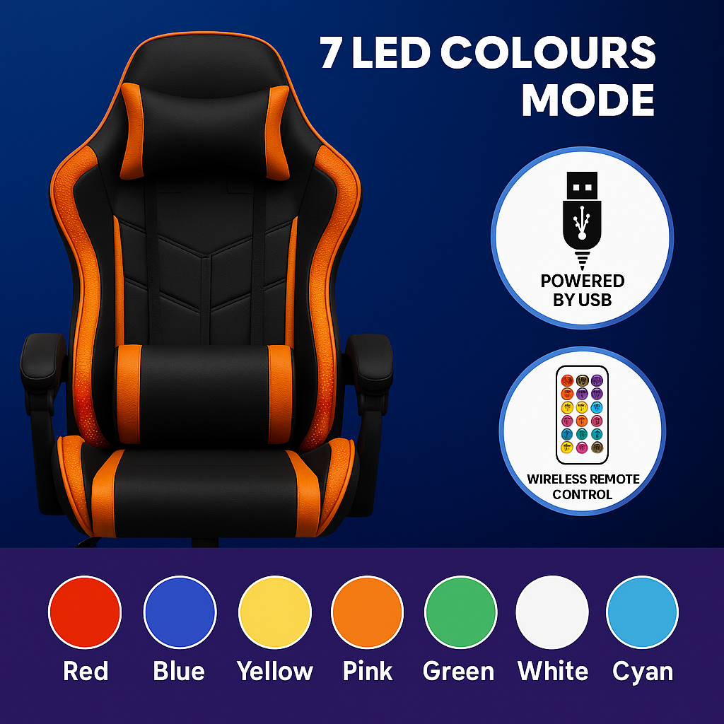 Gaming Chair with Speaker and RGB LED - Racing Chair Office Chair