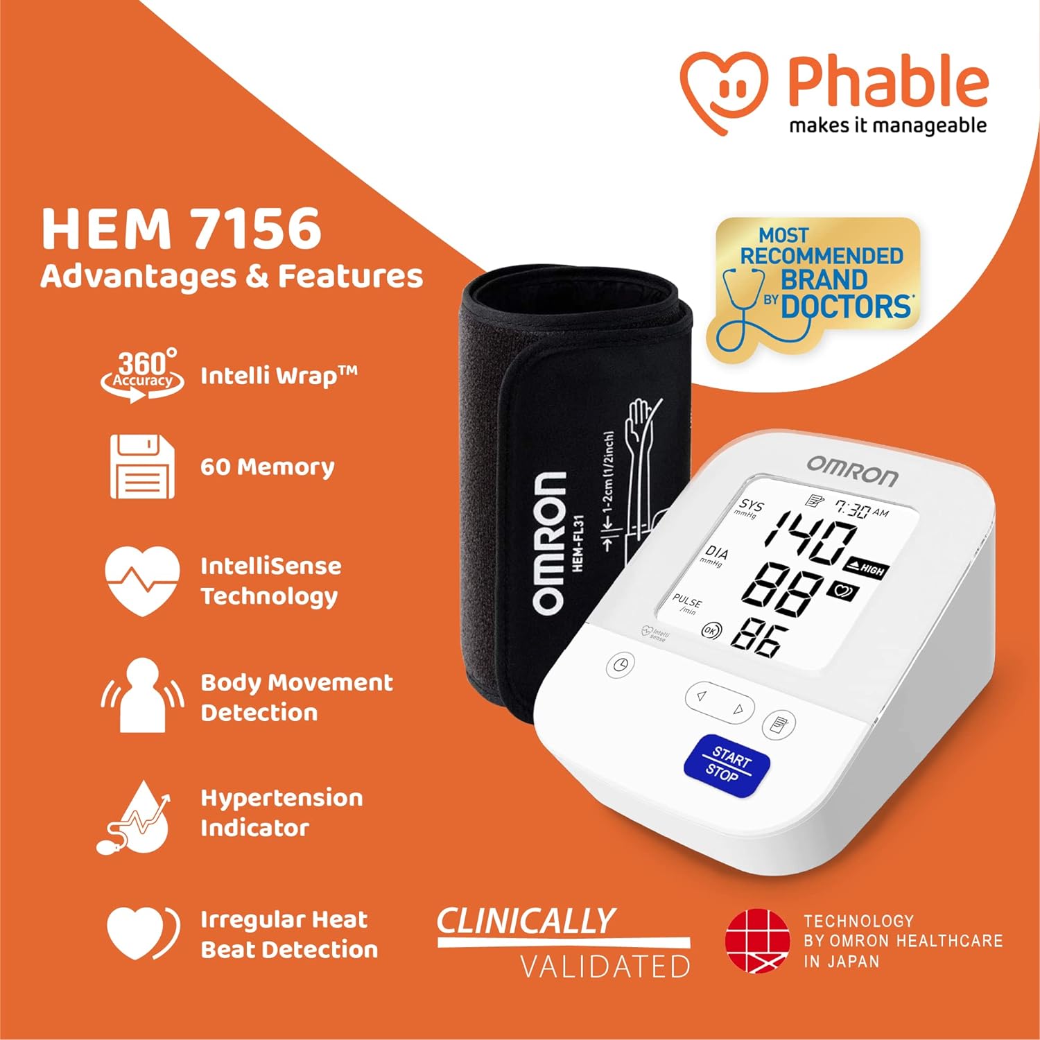 Omron Blood Pressure Monitor HEM-7156