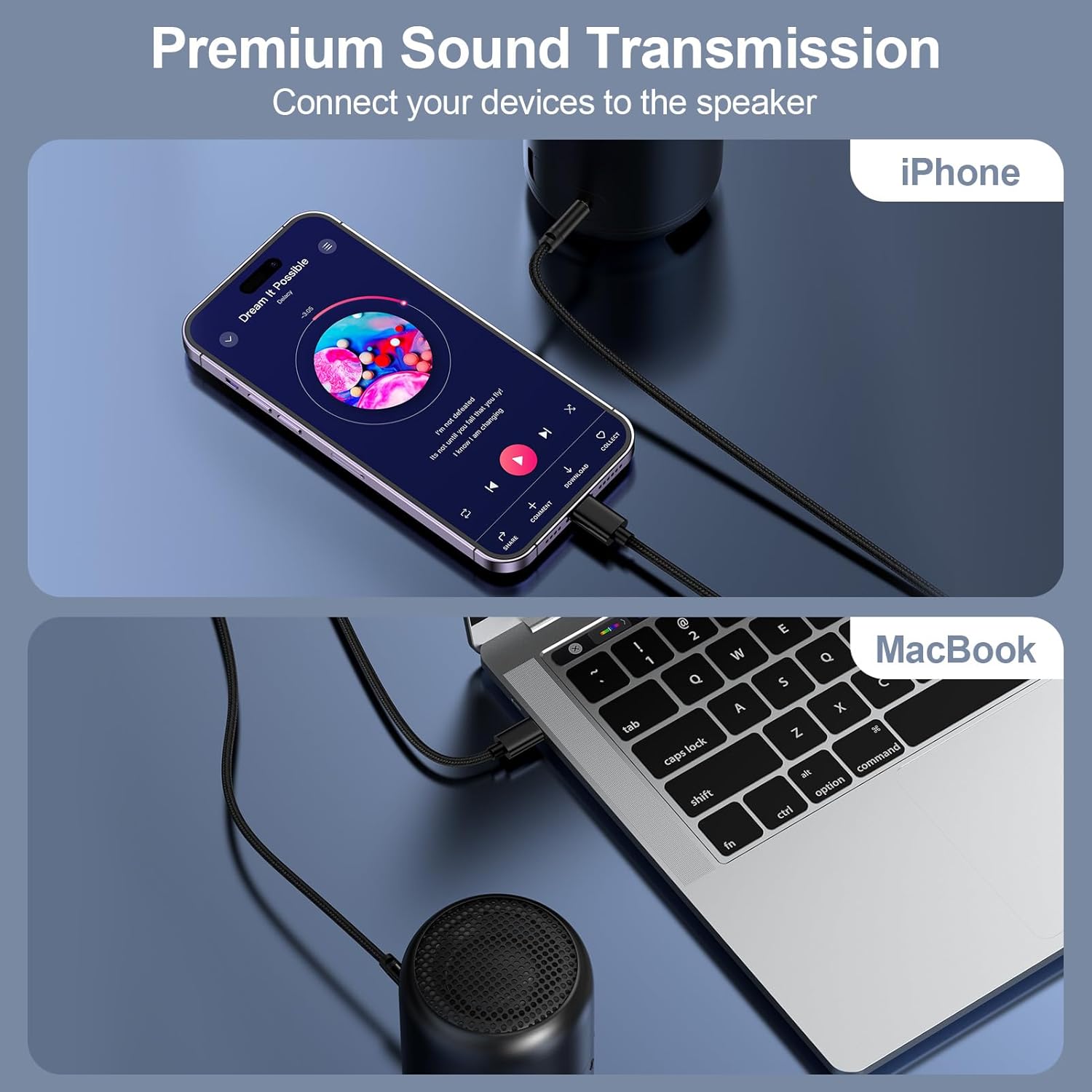 iPhone Lightning to AUX Cable 1m