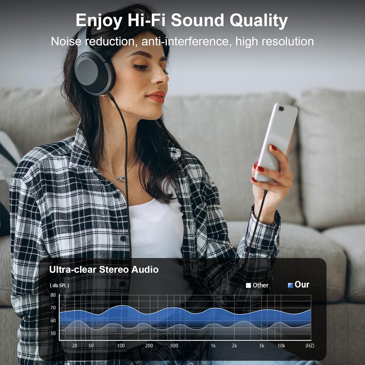 iPhone Lightning to AUX Cable 1m