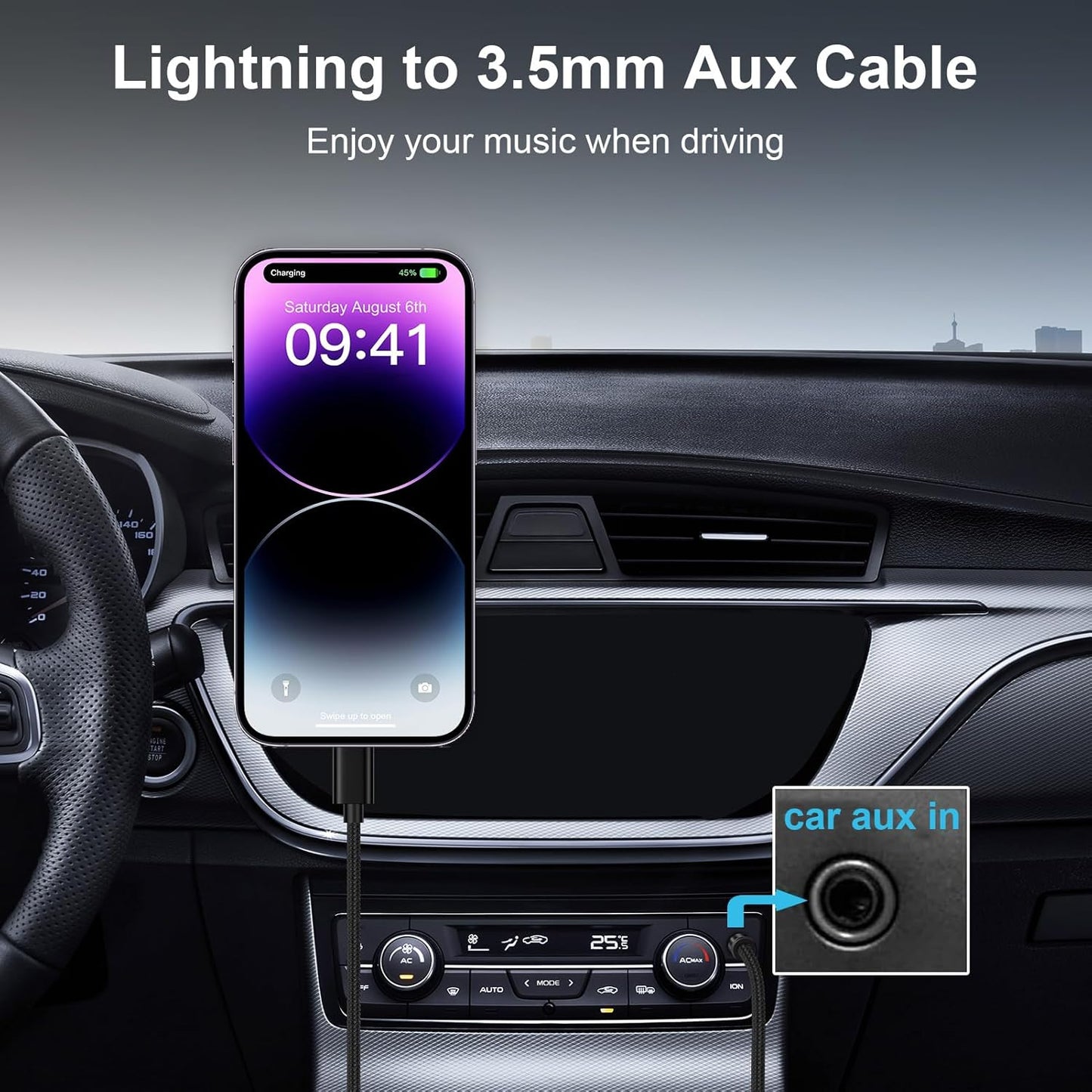 iPhone Lightning to AUX Cable 1m