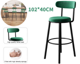 Set of 2 Barstools Modern Green Velvet Bar Stools