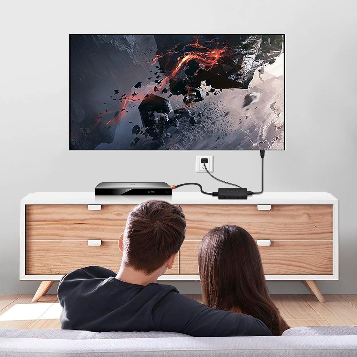 RCA to HDMI Converter AV to HDMI Adapter