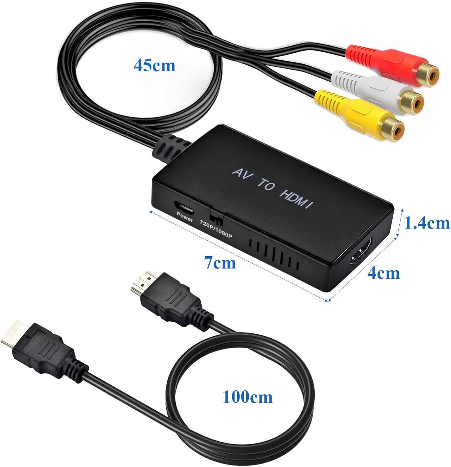 RCA to HDMI Converter AV to HDMI Adapter
