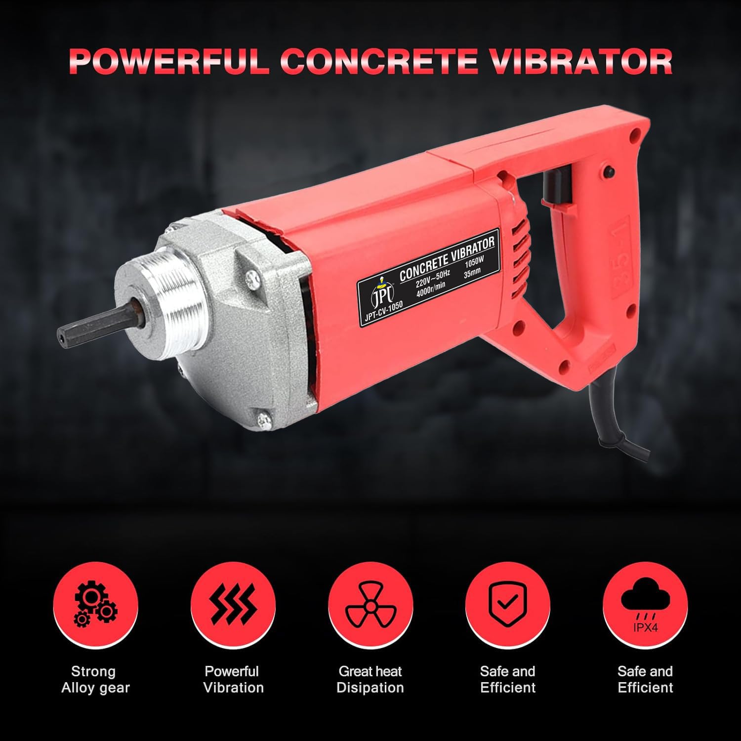 850W Portable Handheld Electric Concrete Cement Mixing with Flexible Hose