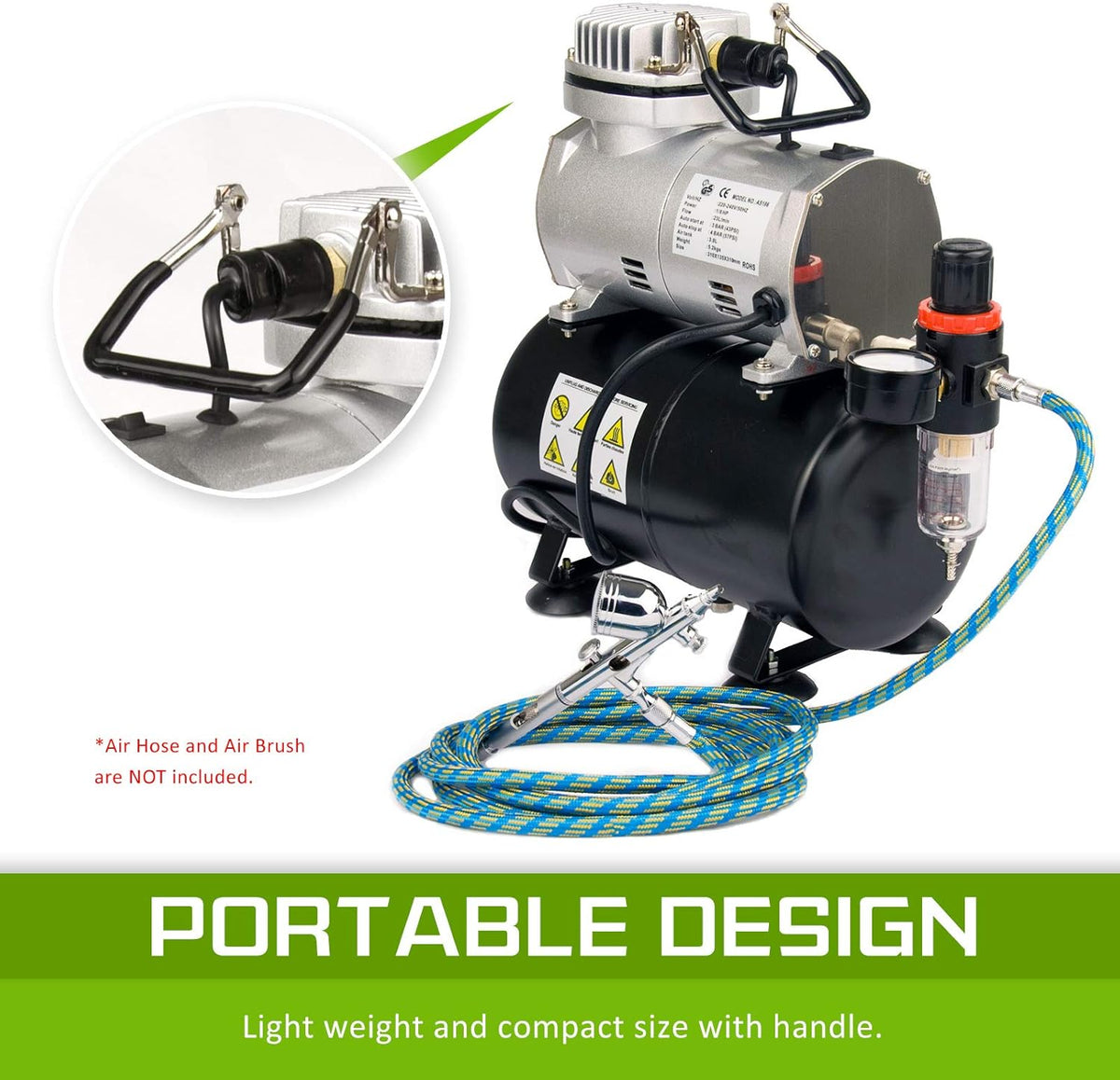 Air Brush Compressor For Spray 1/6Hp 3L