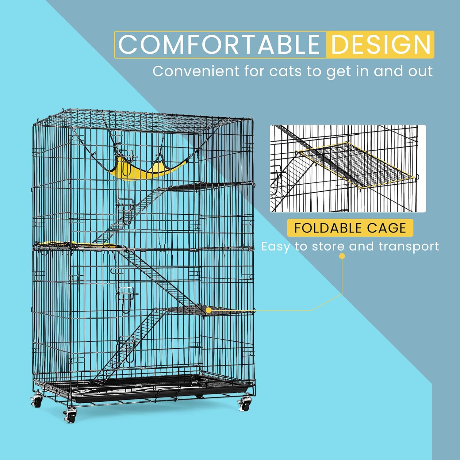 3 Level Rabbit Bird Cage Ferret Parrot Aviary Cat Rat Aviary Budgie Hamster Pet Cages Castor XL