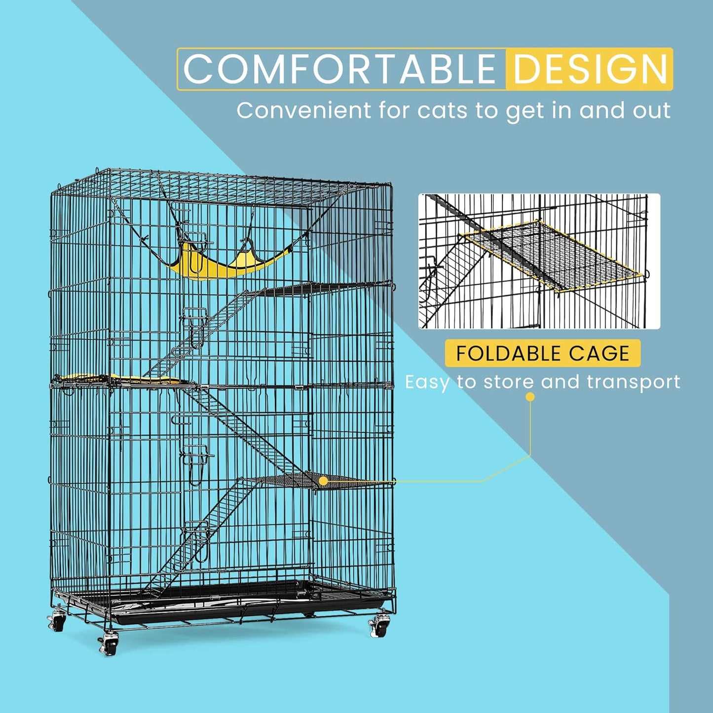 3 Level Rabbit Bird Cage Ferret Parrot Aviary Cat Rat Aviary Budgie Hamster Pet Cages Castor XL