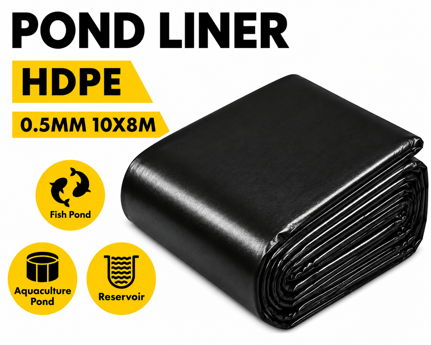 Pond Liner 10 x 8m 0.5mm HDPE