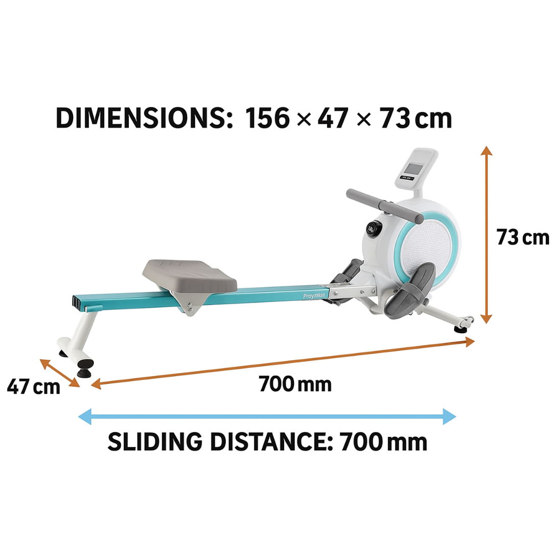 Magnetic Rowing Machine Fitness Machine Double Track