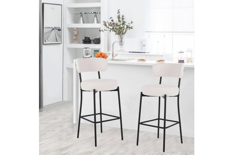 Set of 2 Bar Stools Counter Bar Stool