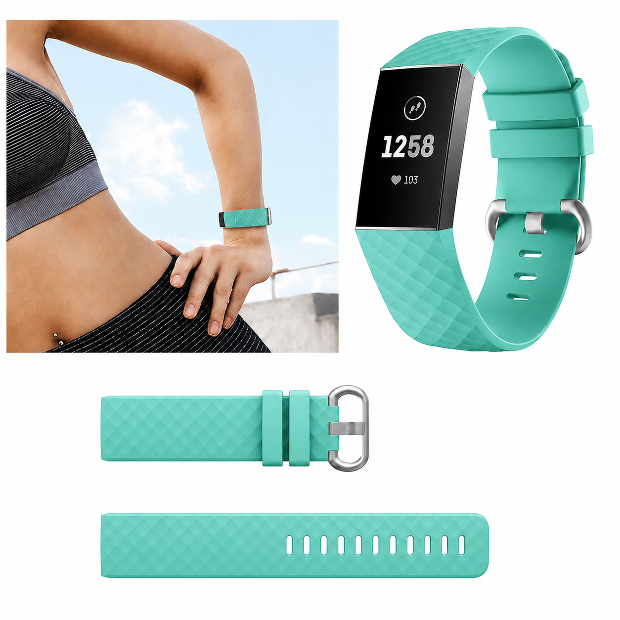 Fitbit Charge 3 / 4 Strap Fitbit Belt Large