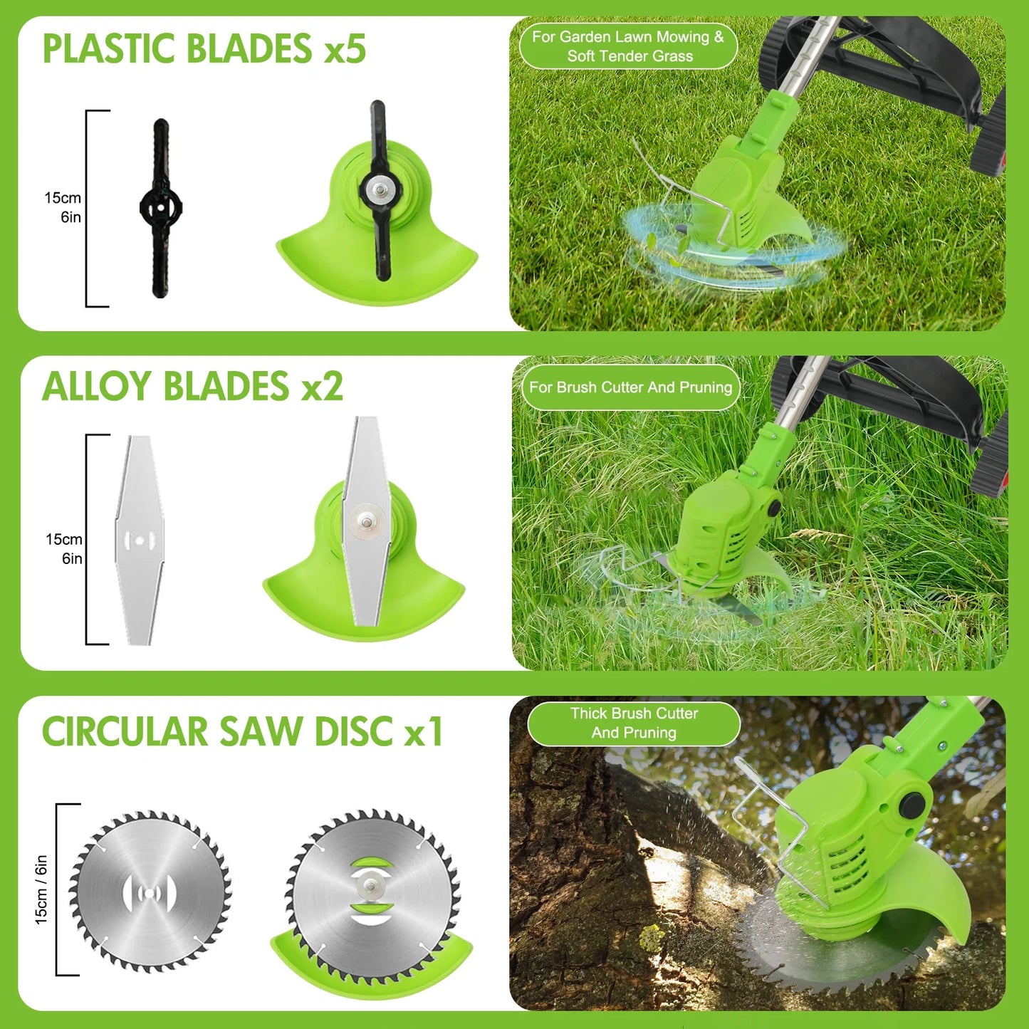 Cordless Electric Grass String Trimmer Lawn Cutter Brush Mower Whipper Snipper