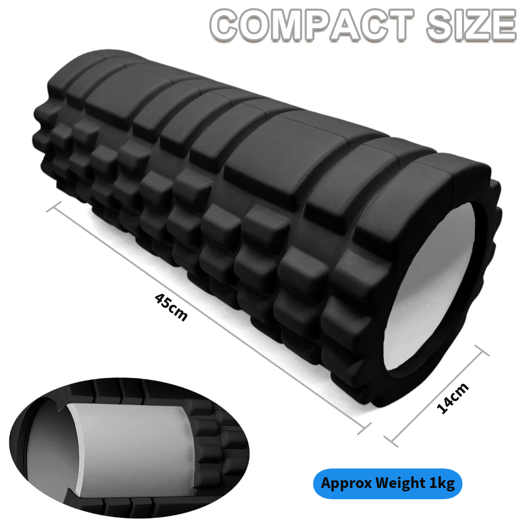 Yoga Foam Roller Physio Back Training Exercise Massage 45CM  (Black)