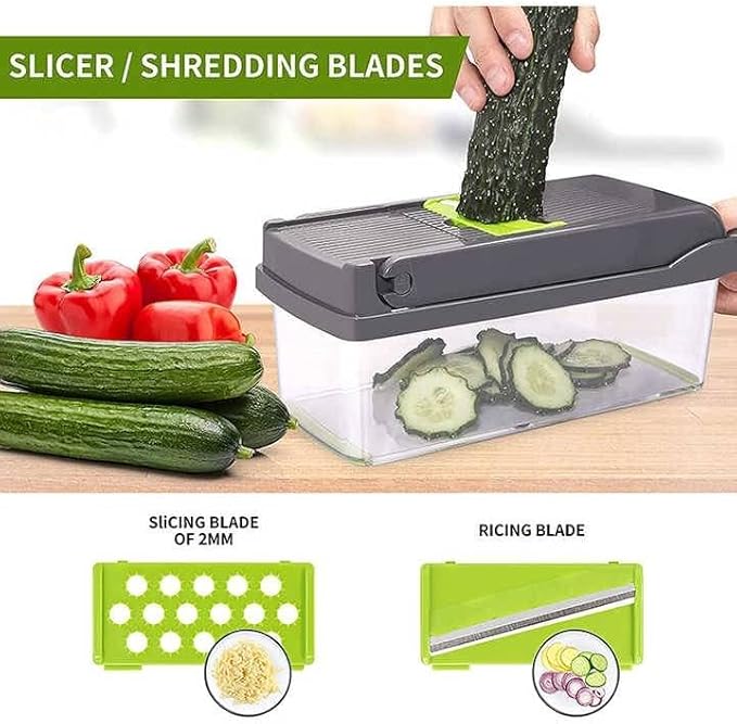 14 in 1 Multipurpose Chopper, Cutters, Grater Peeler Chipser, Slicer for Kitchen