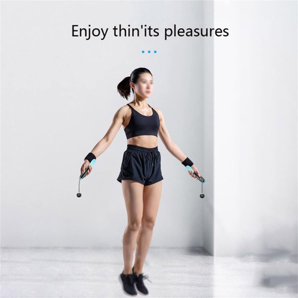Cordless Skipping Digital Jump Rope (Blue/White)