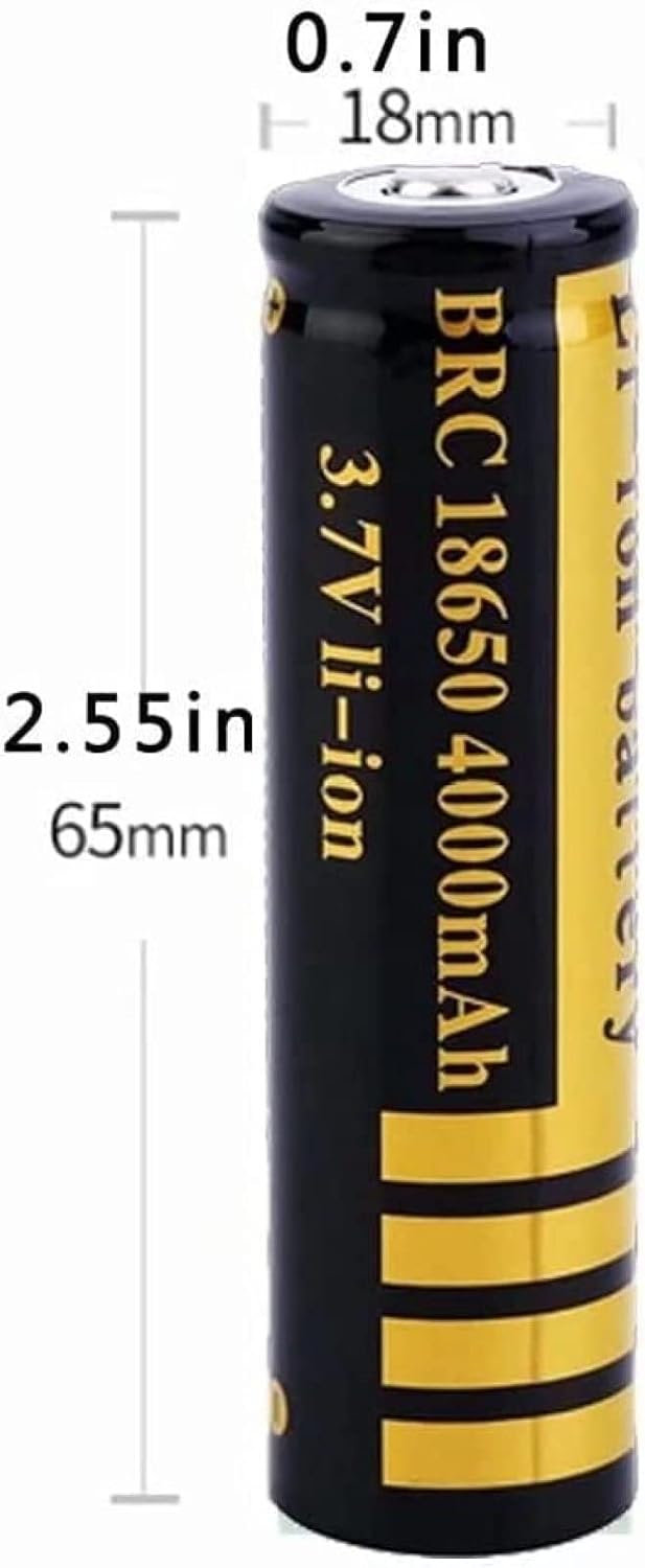 18650 4000mAh 3.7V Rechargeable Lithium Battery (8 Pcs)