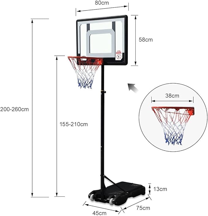 Portable Basketball Hoop Stand – 2.1m Adjustable Height