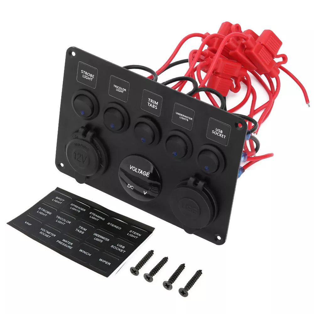 5 Gang Rocker Switch Panel