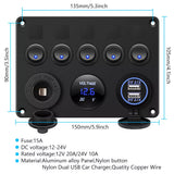 5 Gang Rocker Switch Panel
