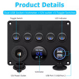 5 Gang Rocker Switch Panel