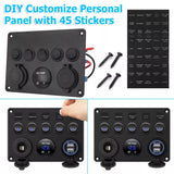 5 Gang Rocker Switch Panel