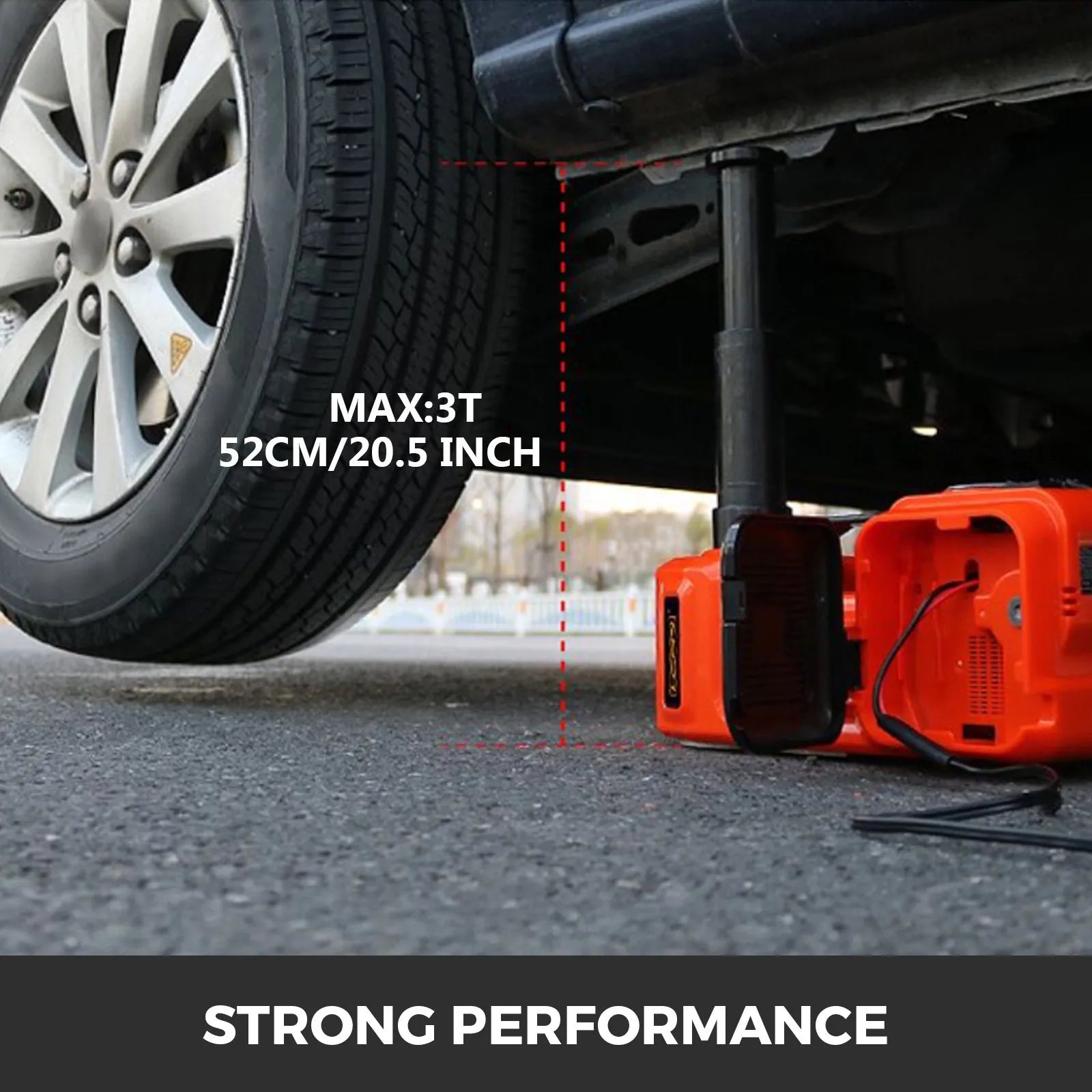 5Ton 12V Car Electric Hydraulic Floor Jack Lift + Impact Wrench Kit Box 3 in 1