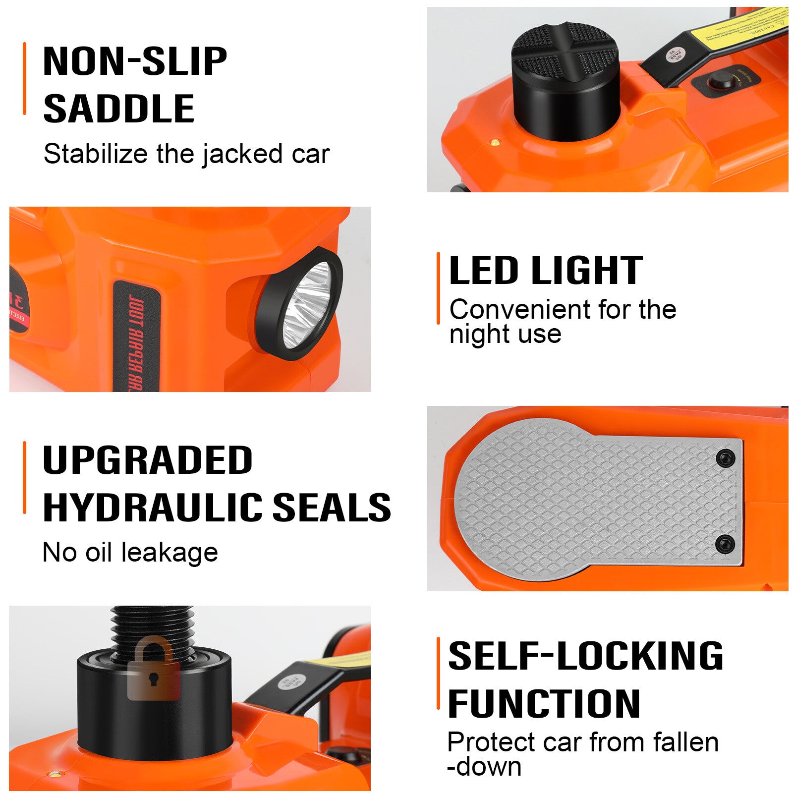 5Ton 12V Car Electric Hydraulic Floor Jack Lift + Impact Wrench Kit Box 3 in 1