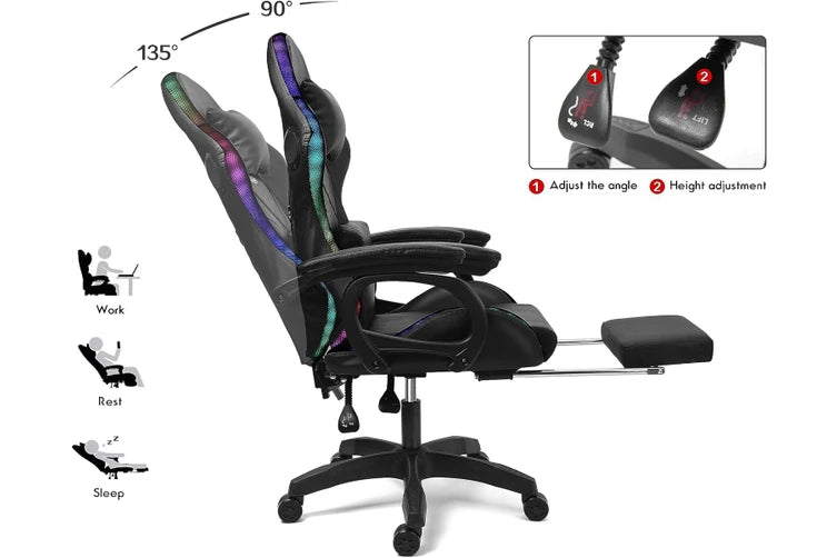 Gaming Chair with Speaker and RGB LED - Racing Chair Office Chair