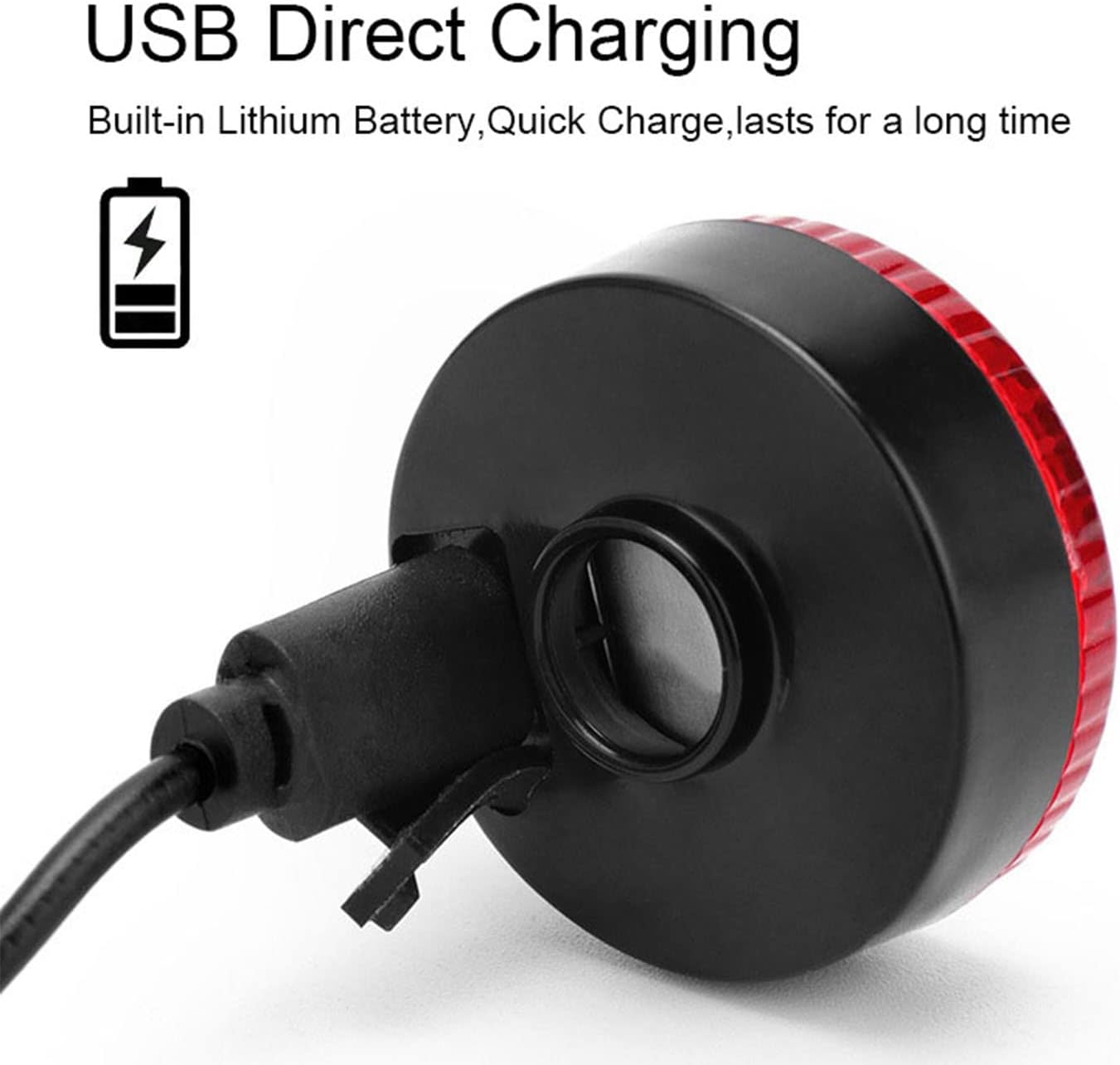 Bike Taillight - USB Rechargeable Cycling Saddle Rear Light for Safety