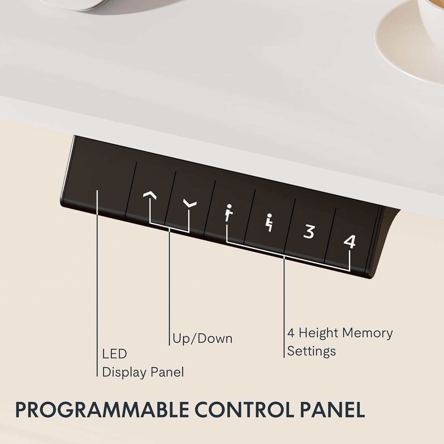 Electric Height Adjustable Desk Table 140CM (White)