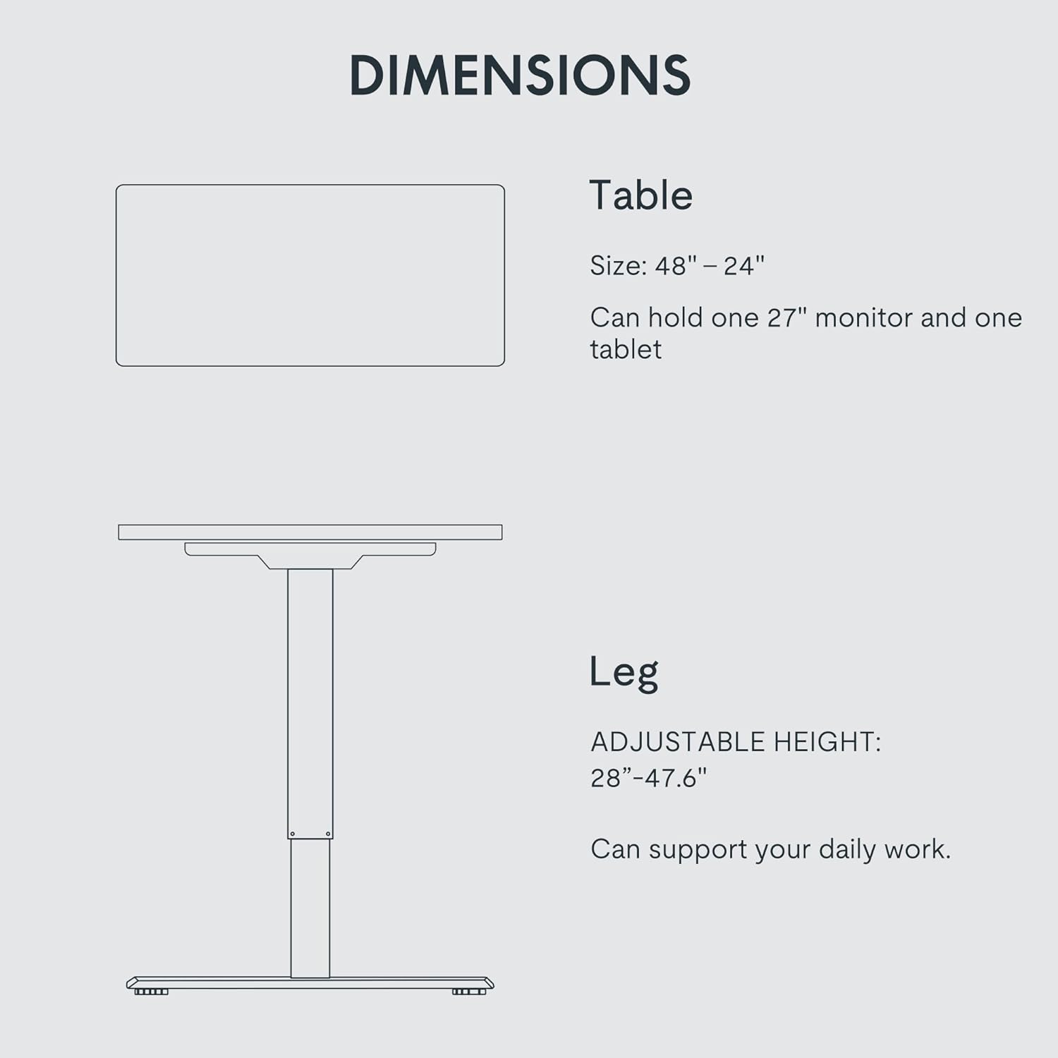 Electric Height Adjustable Desk Table 120CM