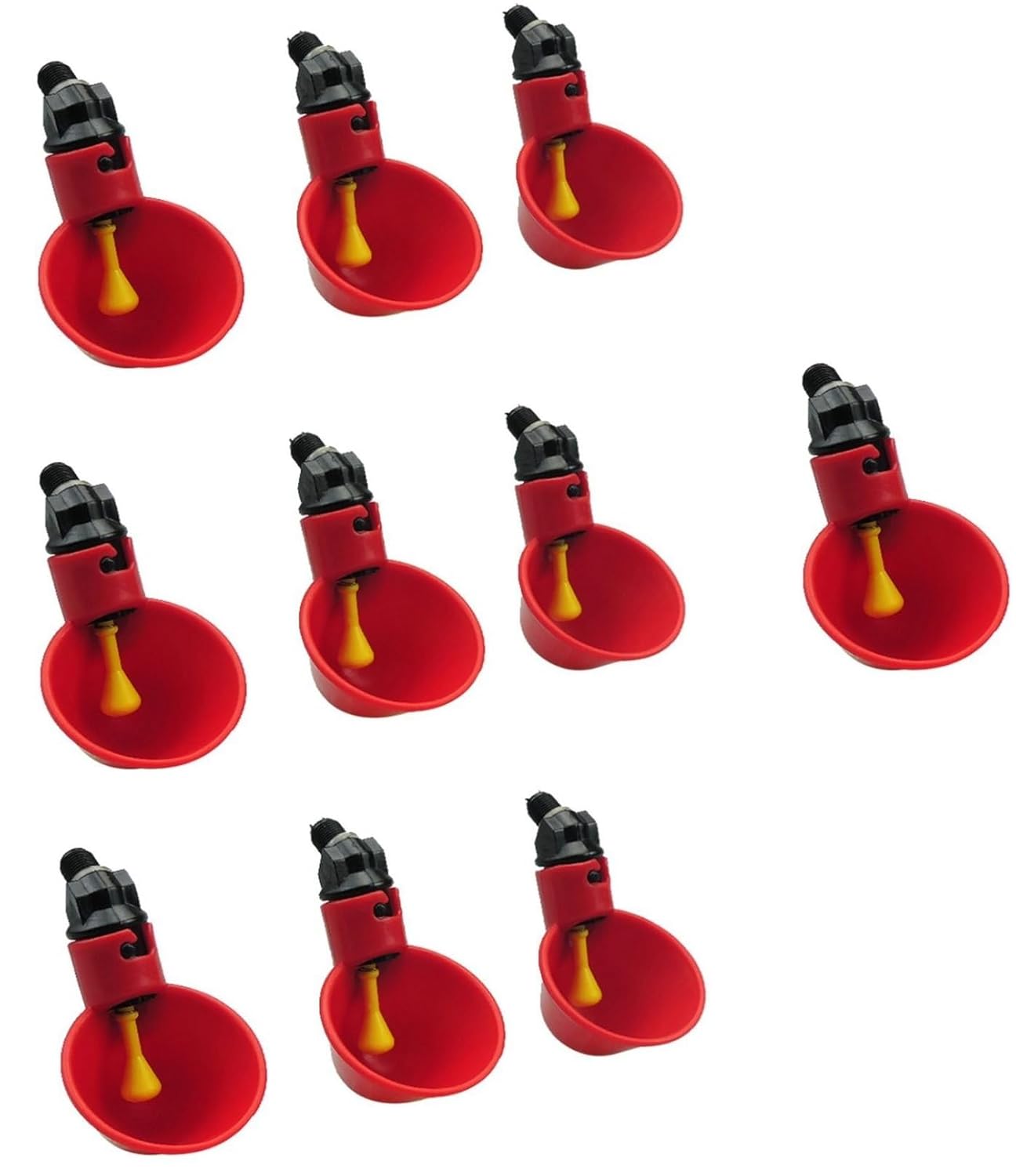 Chicken Drinker Cups - 10 Pack Automatic Poultry Water Feeder with Peck Trigger