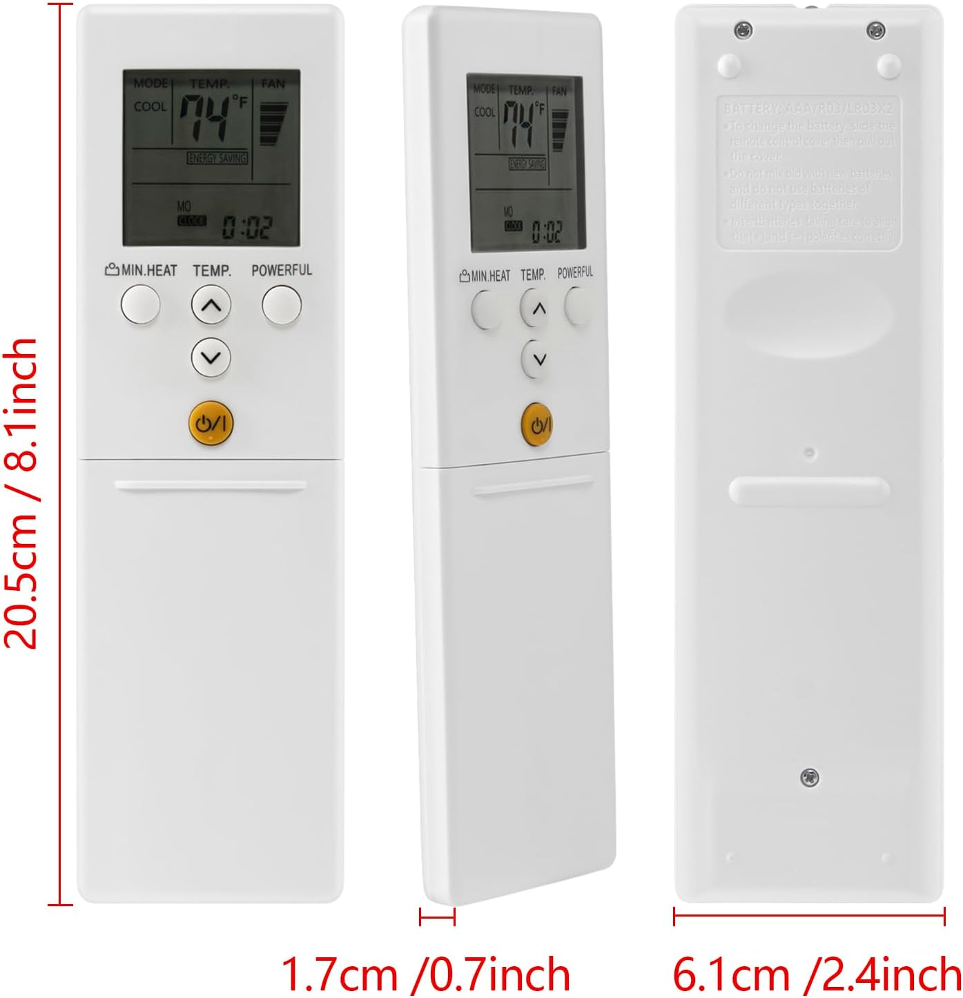 Fujitsu Air Conditioner Heat Pump Replacement Remote Control