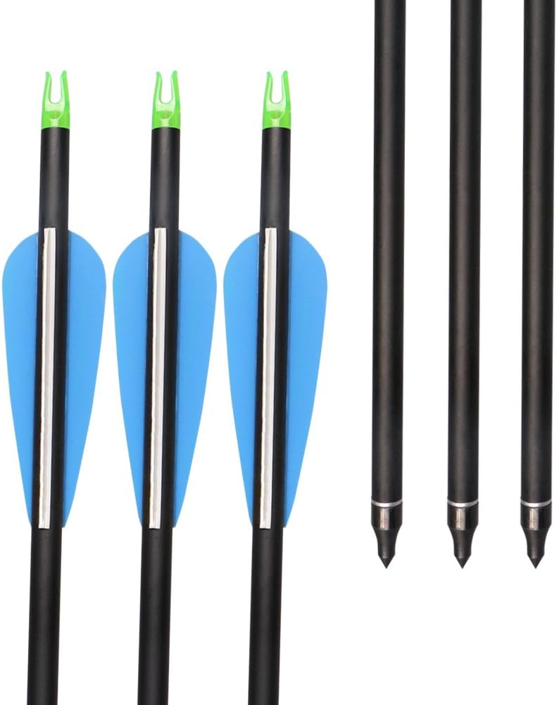 Fiberglass Hunting & Target Archery Arrows (6 Arrows)