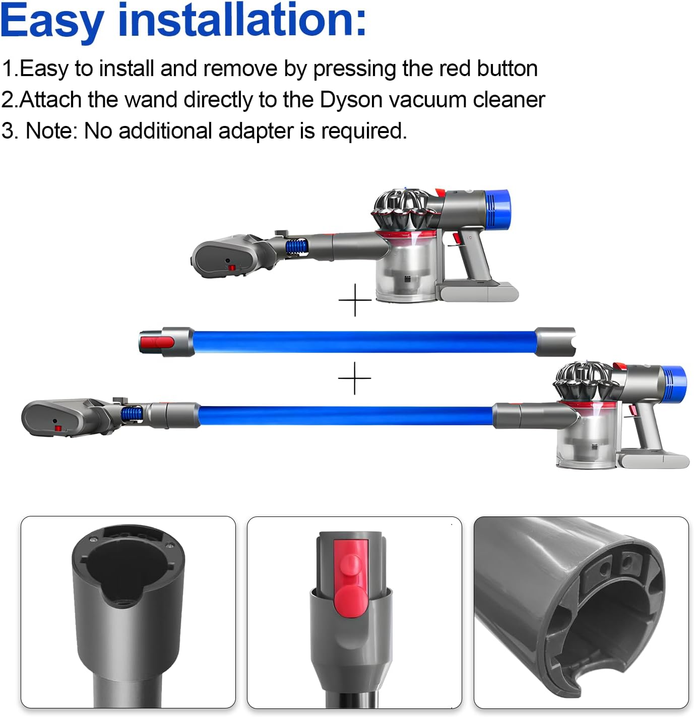 Dyson Wand Stick Extension Tube V7 V8 V10 V11 V15 Detect Animal Absolute Replacement