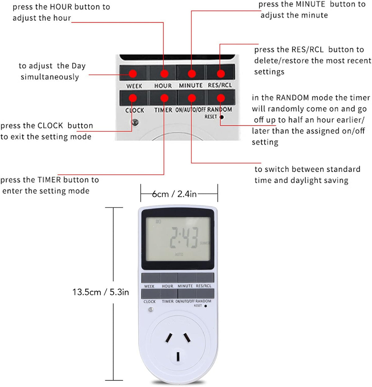 Mains Timer Electricity Plug Power Point