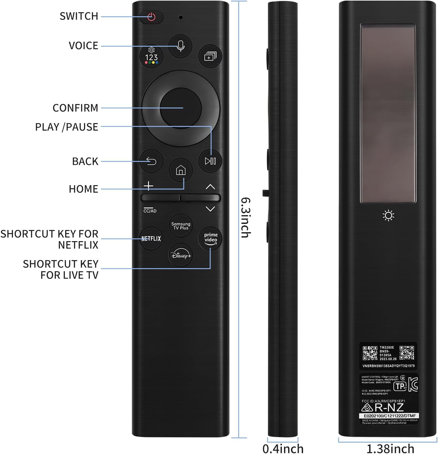 Replacement Remote compatible with Samsung Smart Solar TV Remote