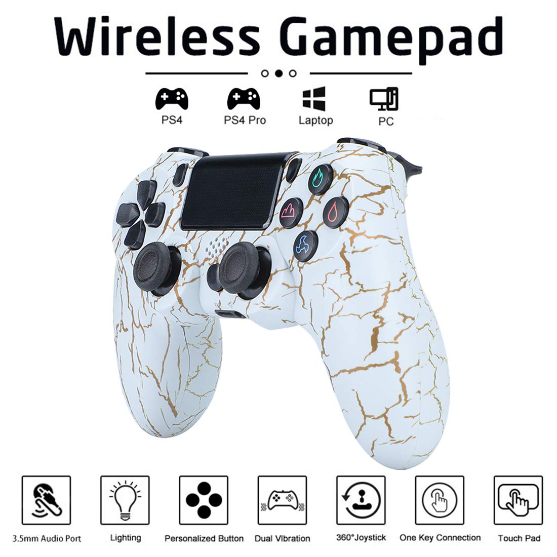 Wireless PS4 Controller Replacement (Texture)