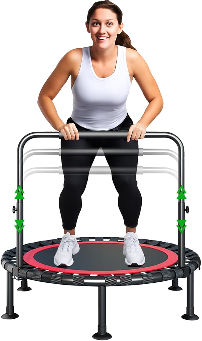50" Foldable Mini Trampoline Armrest Rebounder