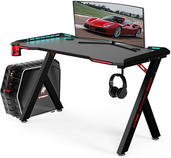 100cm RGB Gaming Desk with Wireless Charger Computer Tables